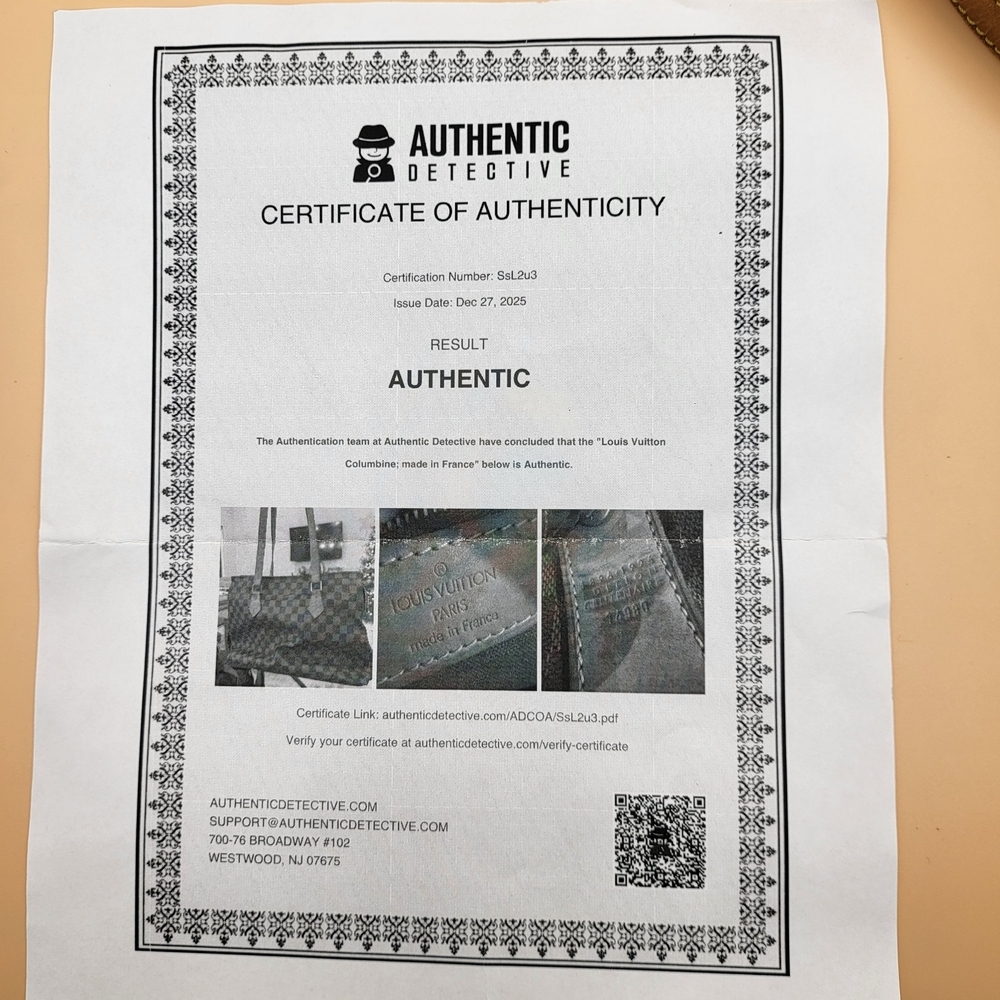 Louis Vuitton 100thAnniversary Centenaire Damier Ebene Columbine Tote Authentic. - Picture 14 of 14